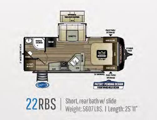 View 2020 Keystone Cougar Half-Ton 22RBS complete specs and manufacturer brochures