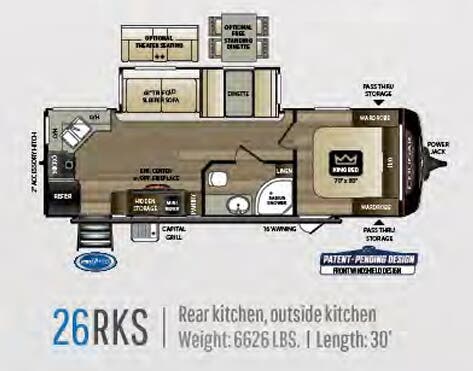 View 2020 Keystone Cougar Half-Ton 26RKS complete specs and manufacturer brochures