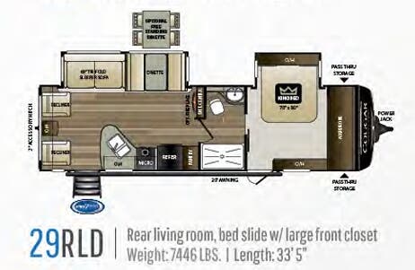 View 2020 Keystone Cougar Half-Ton 29RLD complete specs and manufacturer brochures