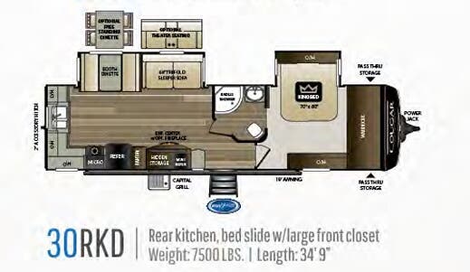 View 2020 Keystone Cougar Half-Ton 30RKD complete specs and manufacturer brochures