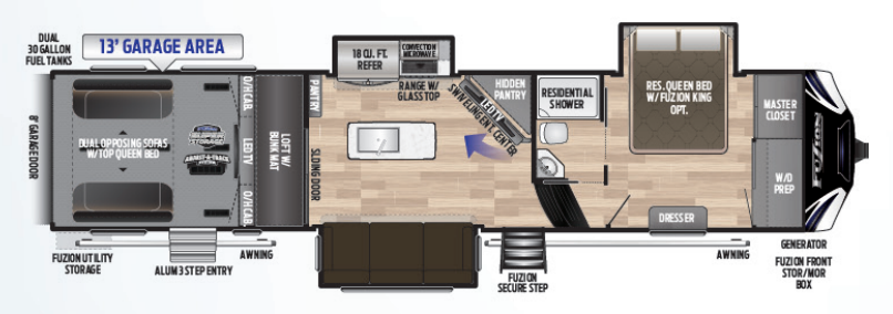 View 2020 Keystone Fuzion 357 complete specs and manufacturer brochures