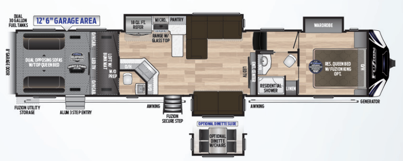 View 2020 Keystone Fuzion 429 complete specs and manufacturer brochures