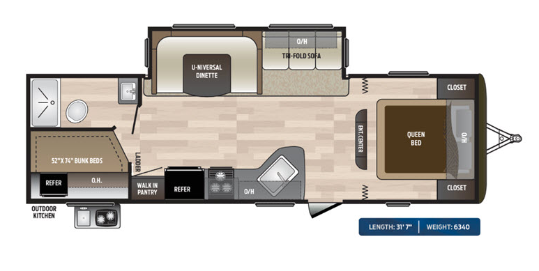View 2020 Keystone Hideout Cottage 27DBSWE complete specs and manufacturer brochures