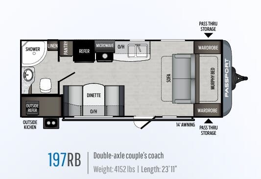 View 2020 Keystone Passport SL Series 197RB complete specs and manufacturer brochures