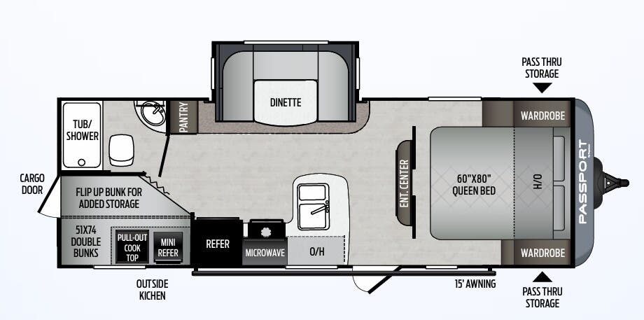 View 2020 Keystone Passport SL Series 240BHWE complete specs and manufacturer brochures