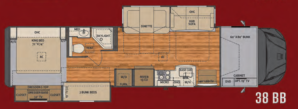 View 2020 Renegade RV Valencia 38BB complete specs and manufacturer brochures