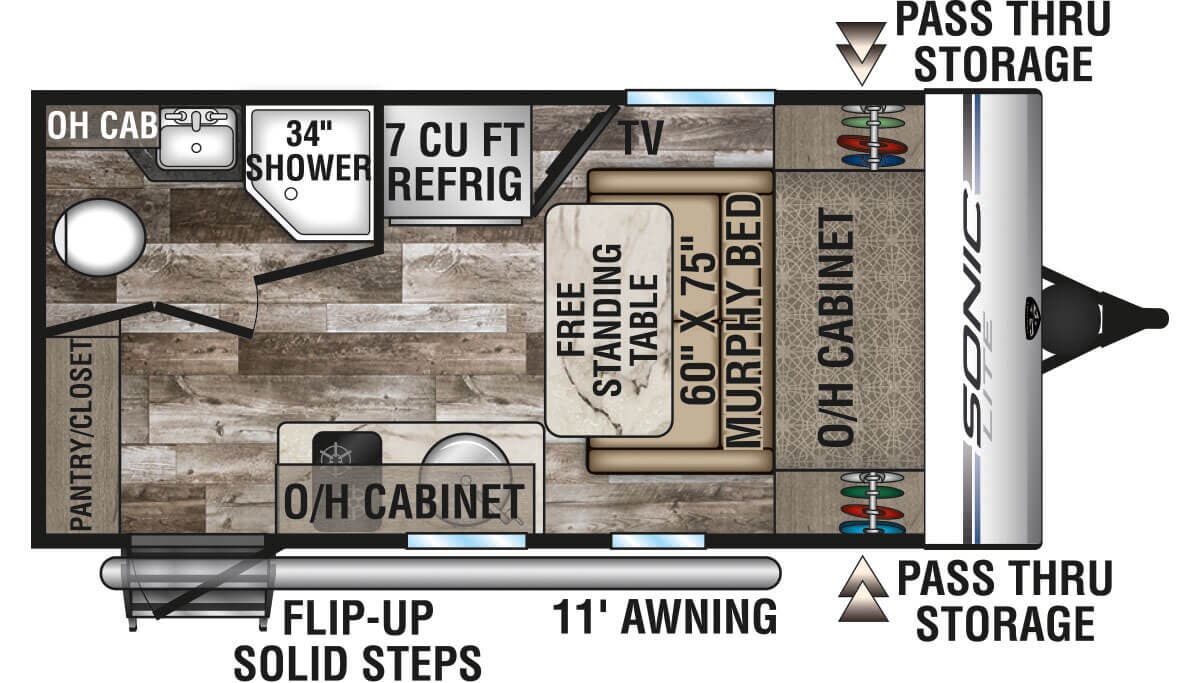 View 2020 Venture RV Sonic Lite SL150VRK complete specs and manufacturer brochures