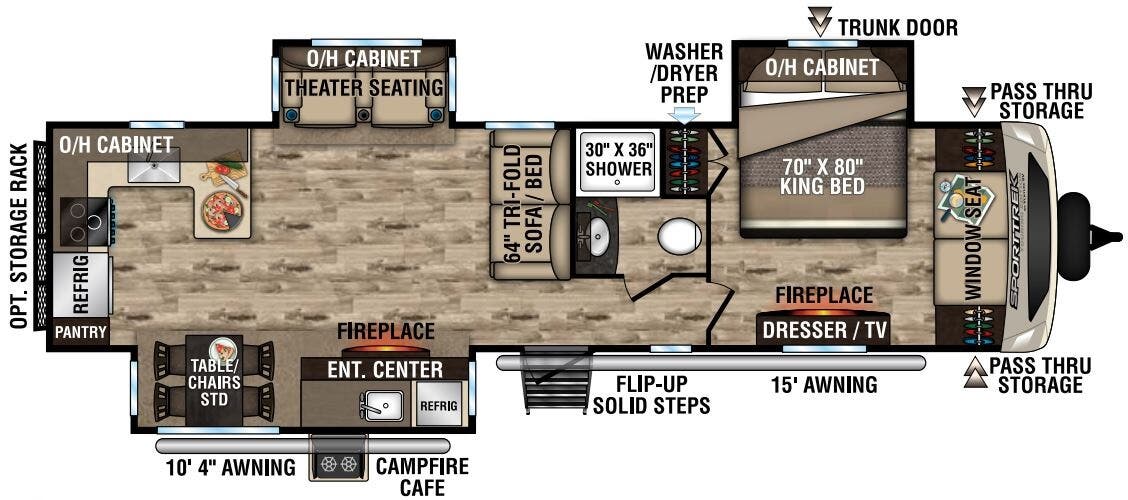 View 2020 Venture RV SportTrek Touring Edition STT336VRK complete specs and manufacturer brochures