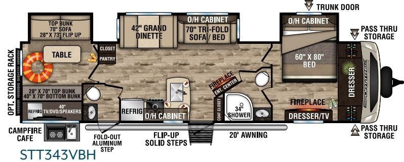 View 2020 Venture RV SportTrek Touring Edition STT343VBH complete specs and manufacturer brochures