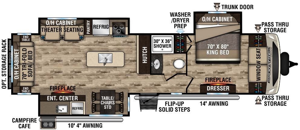 View 2020 Venture RV SportTrek Touring Edition STT343VIK complete specs and manufacturer brochures