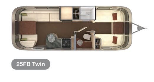 View 2021 Airstream International 25FB Twin complete specs and manufacturer brochures