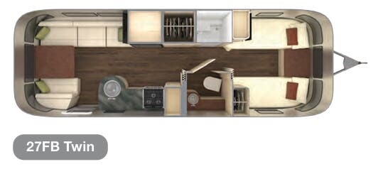 View 2021 Airstream International 27FB Twin complete specs and manufacturer brochures