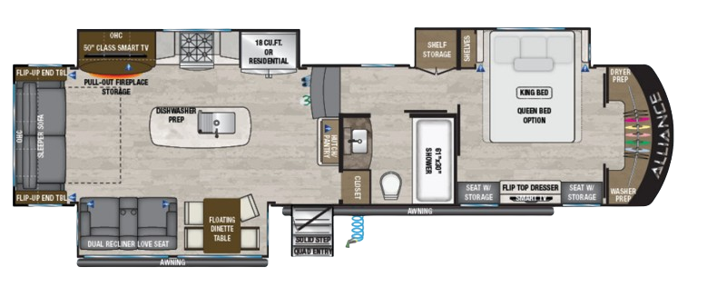View 2021 Alliance RV Paradigm 340RL complete specs and manufacturer brochures