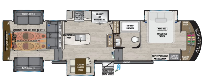 View 2021 Alliance RV Paradigm 365RD complete specs and manufacturer brochures