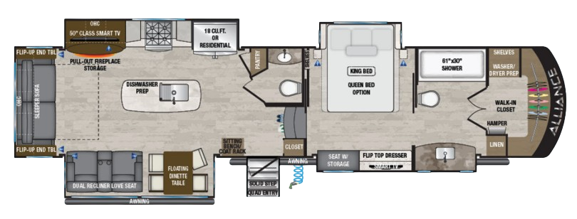 View 2021 Alliance RV Paradigm 370FB complete specs and manufacturer brochures