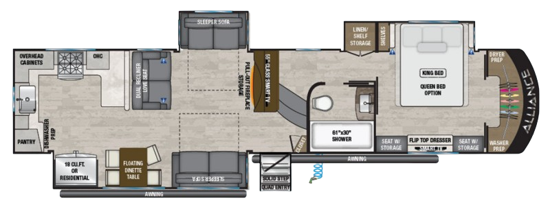 View 2021 Alliance RV Paradigm 372RK complete specs and manufacturer brochures