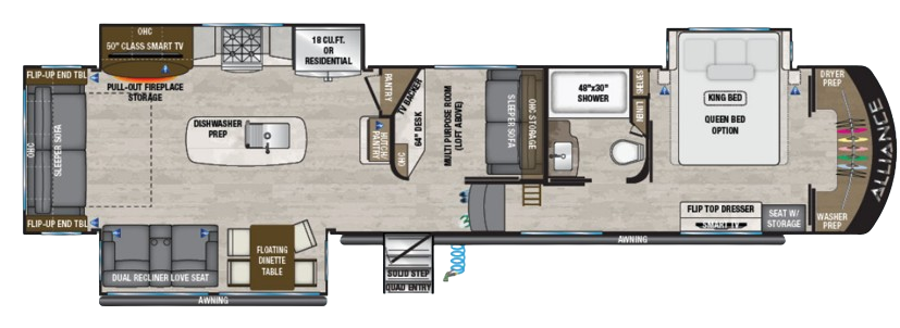 View 2021 Alliance RV Paradigm 390MP complete specs and manufacturer brochures