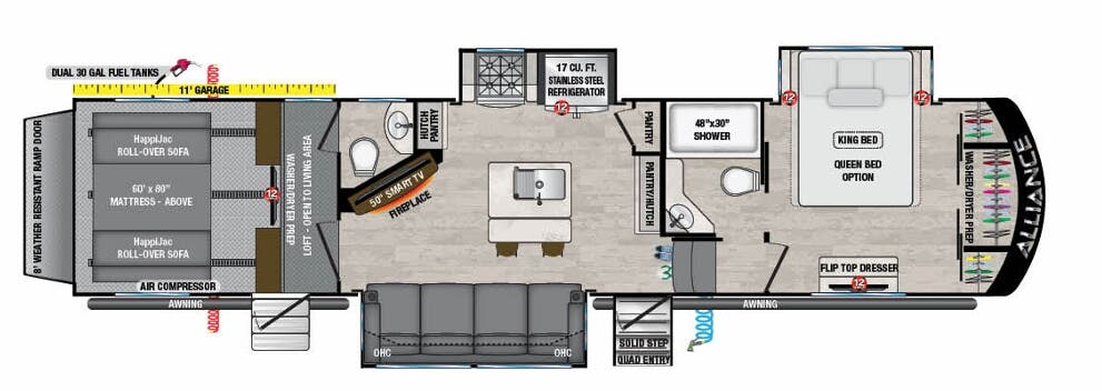 View 2021 Alliance RV Valor 36V11 complete specs and manufacturer brochures