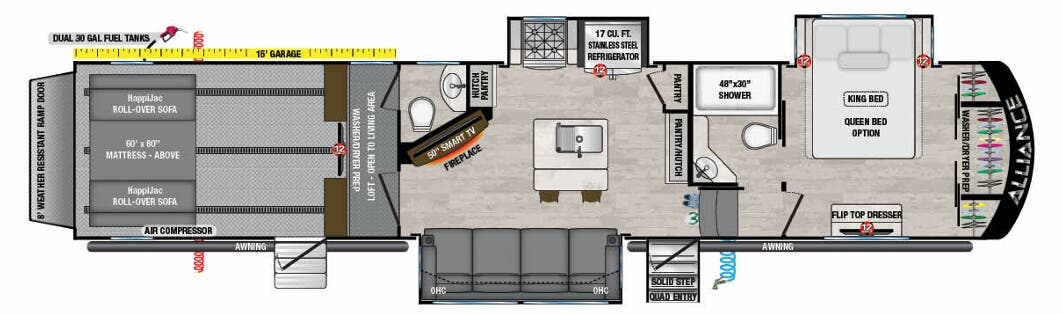 View 2021 Alliance RV Valor 41V15 complete specs and manufacturer brochures