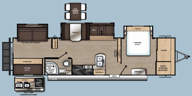 View 2021 Coachmen Catalina Legacy Edition 343BHTSLE complete specs and manufacturer brochures