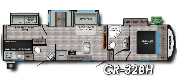 View 2021 CrossRoads Cruiser Aire CR-32BH complete specs and manufacturer brochures
