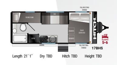 View 2021 Cruiser RV Hitch 17BHS complete specs and manufacturer brochures