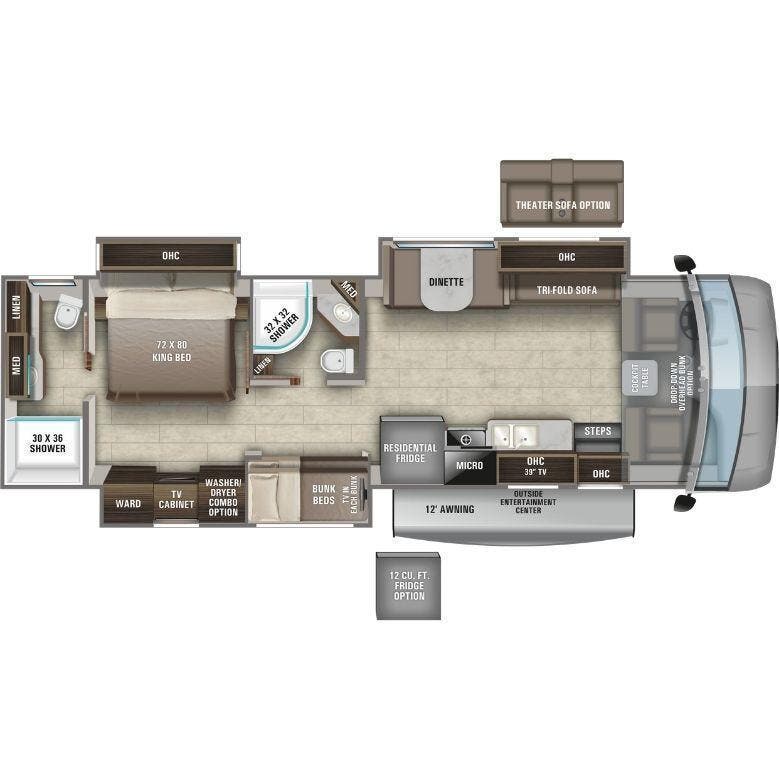 View 2021 Entegra Coach Vision XL 36A complete specs and manufacturer brochures