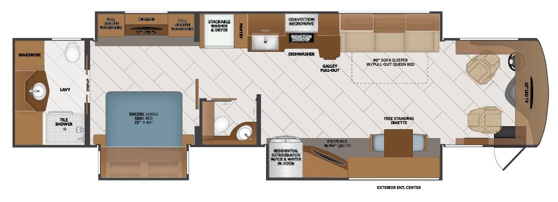 View 2021 Fleetwood Discovery LXE 40D complete specs and manufacturer brochures