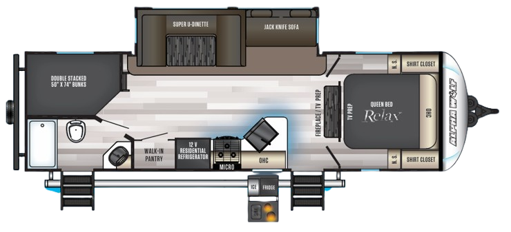 View 2021 Forest River Cherokee Alpha Wolf 26DBH-L complete specs and manufacturer brochures