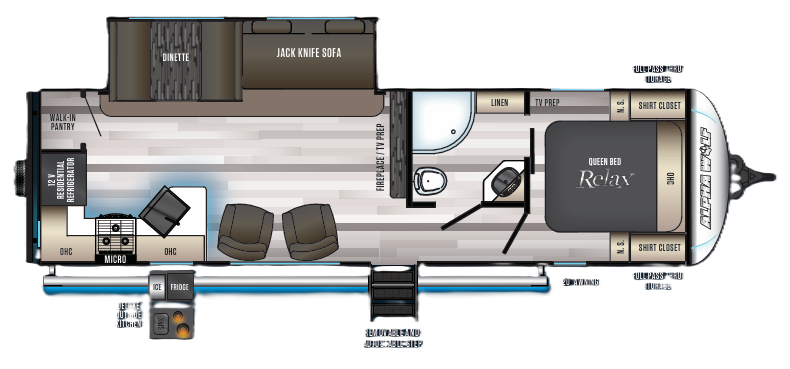View 2021 Forest River Cherokee Alpha Wolf 27RK-L complete specs and manufacturer brochures