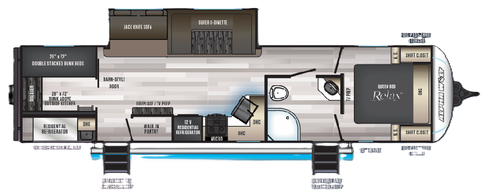 View 2021 Forest River Cherokee Alpha Wolf 30DBH-L complete specs and manufacturer brochures