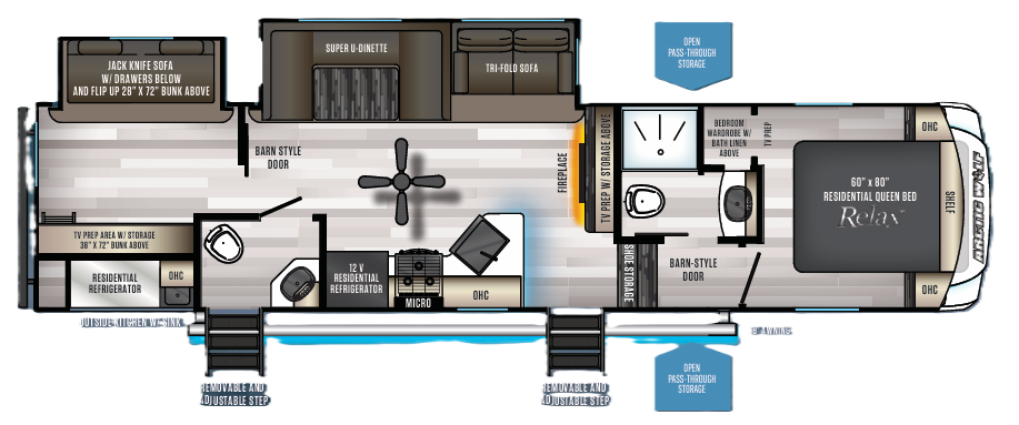 View 2021 Forest River Cherokee Arctic Wolf 321BH complete specs and manufacturer brochures