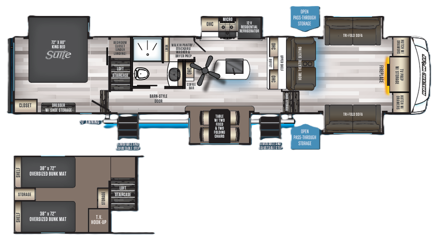 View 2021 Forest River Cherokee Arctic Wolf 3990SUITE complete specs and manufacturer brochures