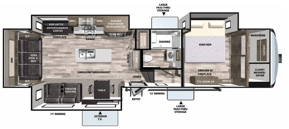 View 2021 Forest River Cardinal 25th Anniversary Edition 335RLX complete specs and manufacturer brochures