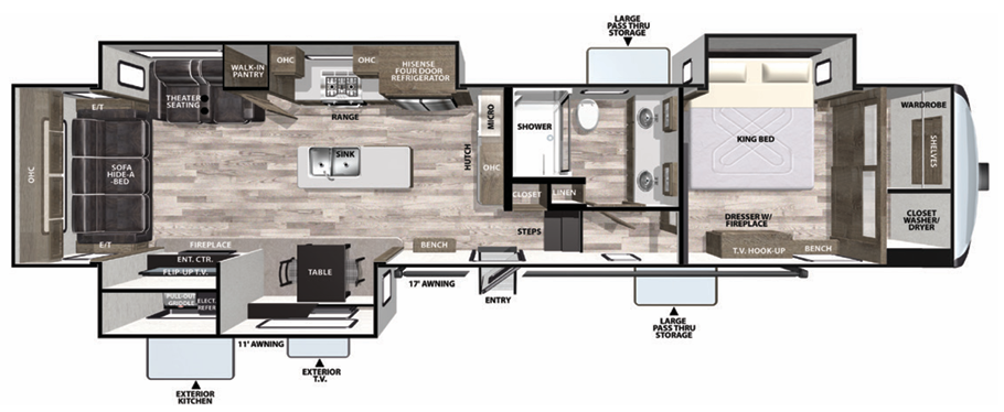 View 2021 Forest River Cardinal 25th Anniversary Edition 345RLX complete specs and manufacturer brochures