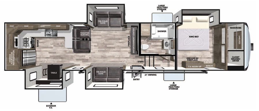 View 2021 Forest River Cardinal 25th Anniversary Edition 375BKX complete specs and manufacturer brochures