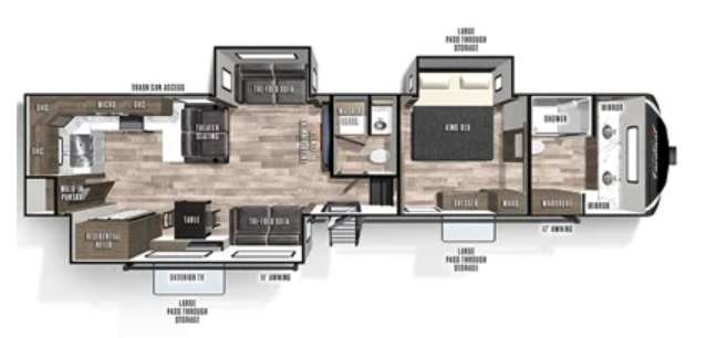 View 2021 Forest River Cardinal Luxury 390FBX complete specs and manufacturer brochures
