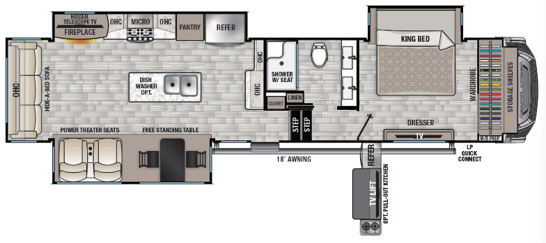 View 2021 Forest River Cedar Creek 360RL complete specs and manufacturer brochures
