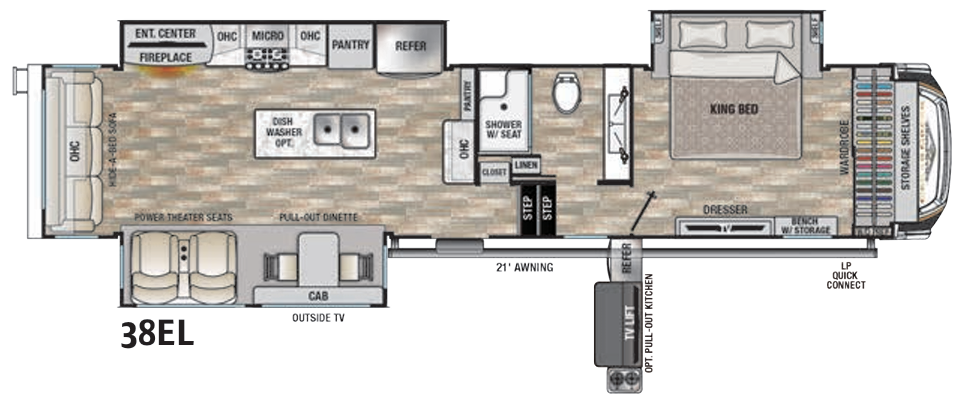 View 2021 Forest River Cedar Creek Champagne Edition 38EL complete specs and manufacturer brochures
