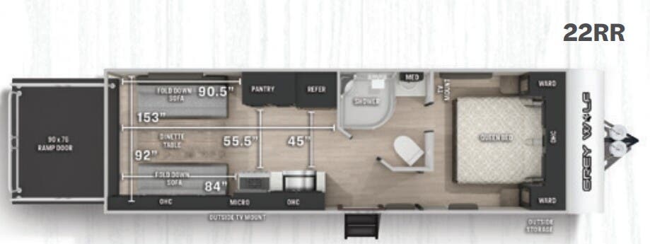 View 2021 Forest River Cherokee Grey Wolf 22RR complete specs and manufacturer brochures
