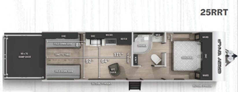 View 2021 Forest River Cherokee Grey Wolf 25RRT complete specs and manufacturer brochures
