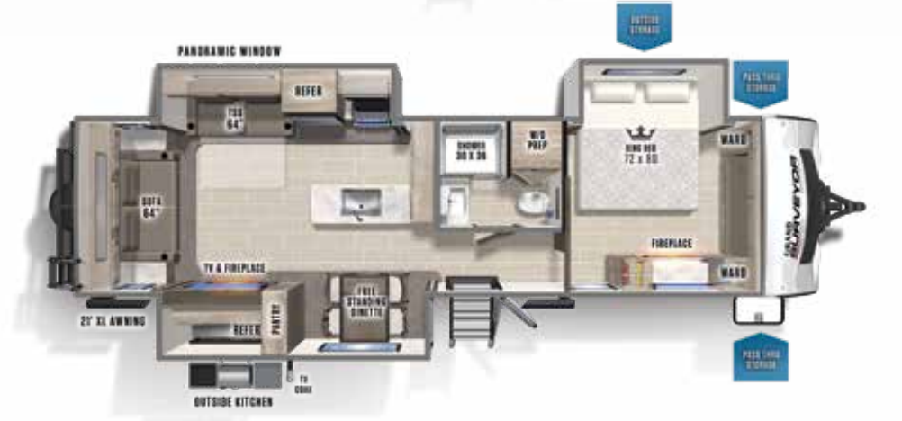 View 2021 Forest River Grand Surveyor 302RLOK complete specs and manufacturer brochures