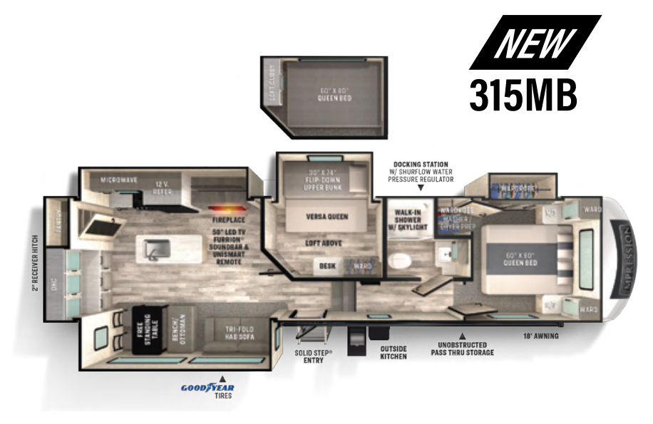 View 2021 Forest River Impression 315MB complete specs and manufacturer brochures