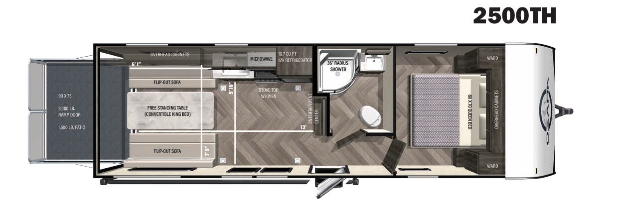 View 2021 Forest River Ozark 2500TH complete specs and manufacturer brochures