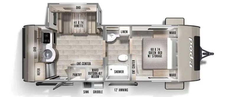 View 2021 Forest River R-Pod RP-202 complete specs and manufacturer brochures