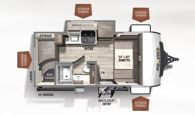 View 2021 Forest River Rockwood Geo Pro 16BH complete specs and manufacturer brochures