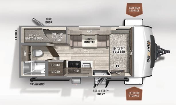 View 2021 Forest River Rockwood Geo Pro 19BH complete specs and manufacturer brochures