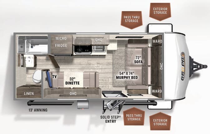 View 2021 Forest River Rockwood Geo Pro 19FD complete specs and manufacturer brochures