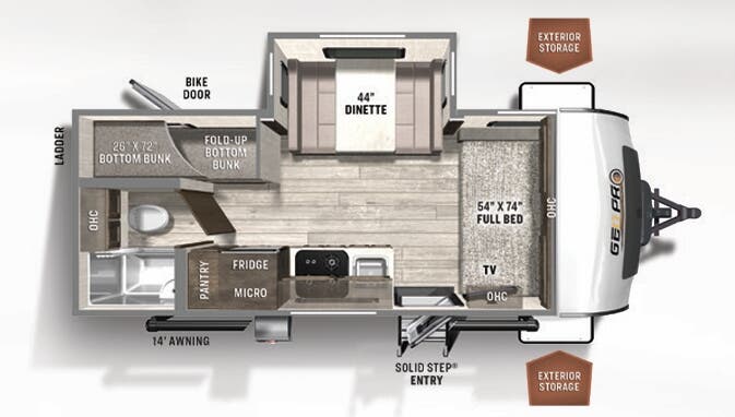 View 2021 Forest River Rockwood Geo Pro 20BHS complete specs and manufacturer brochures
