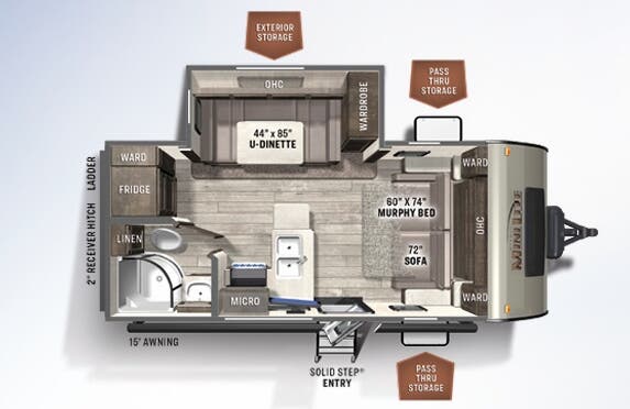 View 2021 Forest River Rockwood Mini Lite 2104S complete specs and manufacturer brochures
